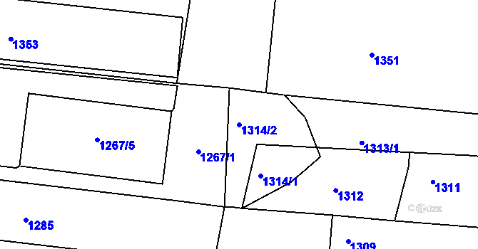 Parcela st. 1314/2 v KÚ Brněnské Ivanovice, Katastrální mapa