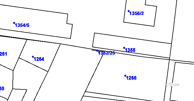 Parcela st. 1352/25 v KÚ Brněnské Ivanovice, Katastrální mapa