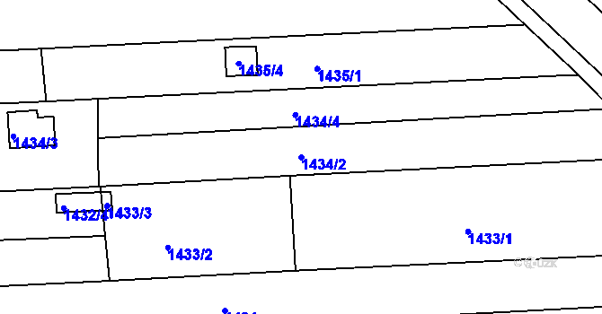 Parcela st. 1434/2 v KÚ Brněnské Ivanovice, Katastrální mapa