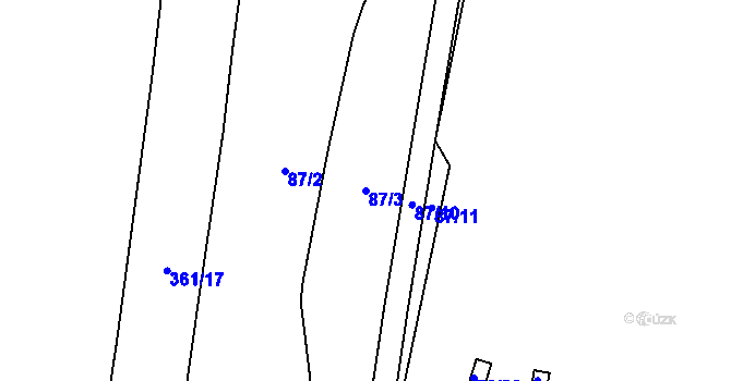 Parcela st. 87/3 v KÚ Brněnské Ivanovice, Katastrální mapa