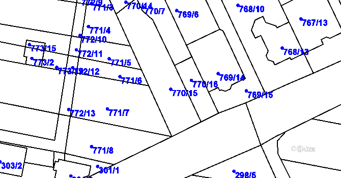 Parcela st. 770/15 v KÚ Brněnské Ivanovice, Katastrální mapa