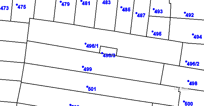 Parcela st. 496/3 v KÚ Brněnské Ivanovice, Katastrální mapa