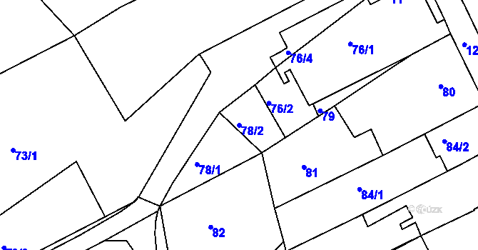 Parcela st. 78/2 v KÚ Holásky, Katastrální mapa