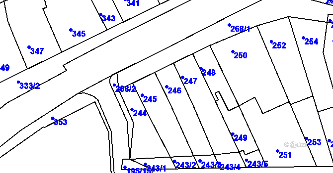 Parcela st. 246 v KÚ Holásky, Katastrální mapa