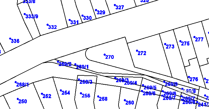 Parcela st. 270 v KÚ Holásky, Katastrální mapa