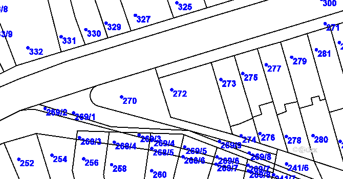 Parcela st. 272 v KÚ Holásky, Katastrální mapa