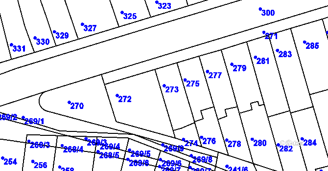 Parcela st. 273 v KÚ Holásky, Katastrální mapa