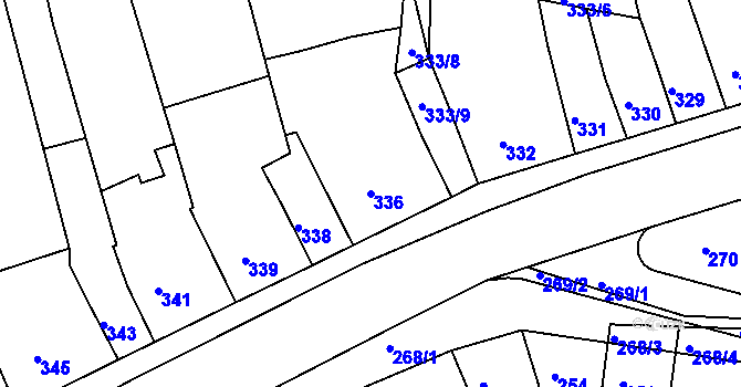 Parcela st. 336 v KÚ Holásky, Katastrální mapa
