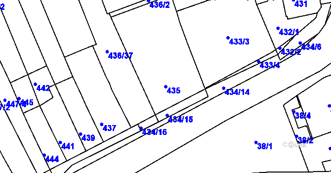 Parcela st. 435 v KÚ Holásky, Katastrální mapa