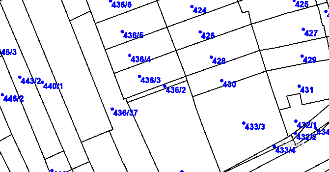 Parcela st. 436/2 v KÚ Holásky, Katastrální mapa