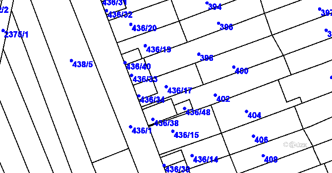 Parcela st. 436/17 v KÚ Holásky, Katastrální mapa
