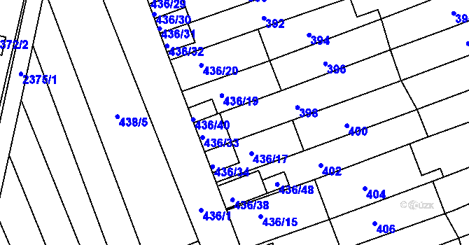 Parcela st. 436/18 v KÚ Holásky, Katastrální mapa