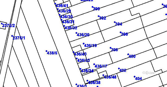 Parcela st. 436/19 v KÚ Holásky, Katastrální mapa