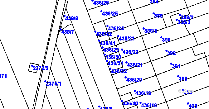 Parcela st. 436/30 v KÚ Holásky, Katastrální mapa