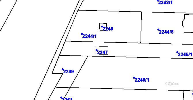 Parcela st. 2247 v KÚ Holásky, Katastrální mapa