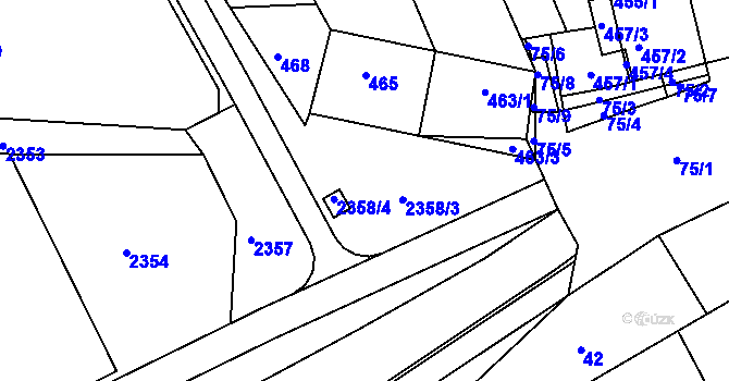 Parcela st. 2358 v KÚ Holásky, Katastrální mapa