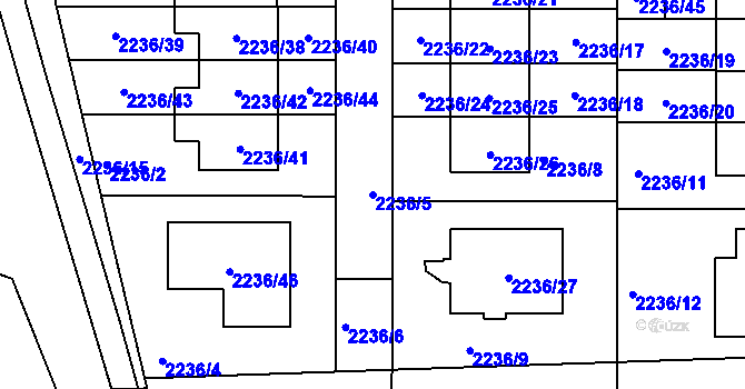 Parcela st. 2236/5 v KÚ Holásky, Katastrální mapa