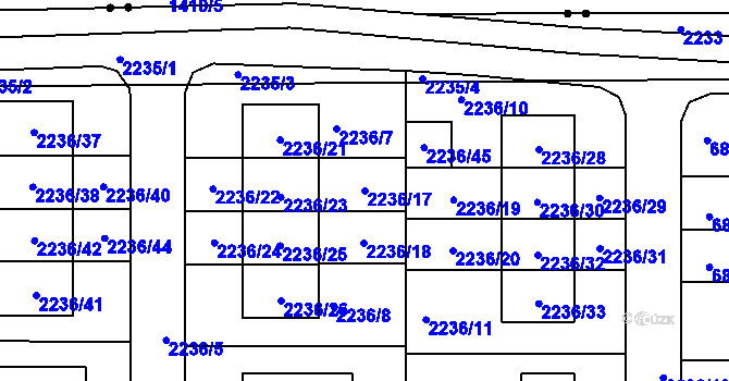 Parcela st. 2236/17 v KÚ Holásky, Katastrální mapa