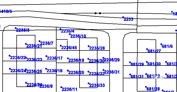 Parcela st. 2236/28 v KÚ Holásky, Katastrální mapa