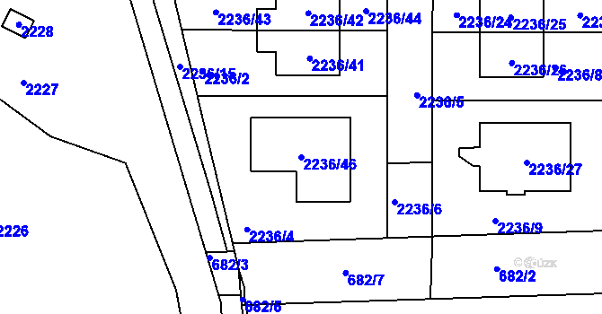 Parcela st. 2236/46 v KÚ Holásky, Katastrální mapa