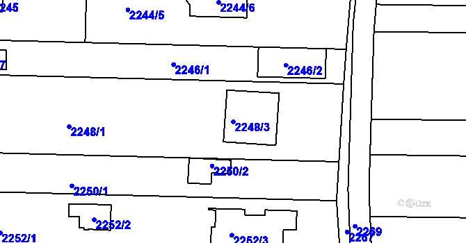 Parcela st. 2248/3 v KÚ Holásky, Katastrální mapa