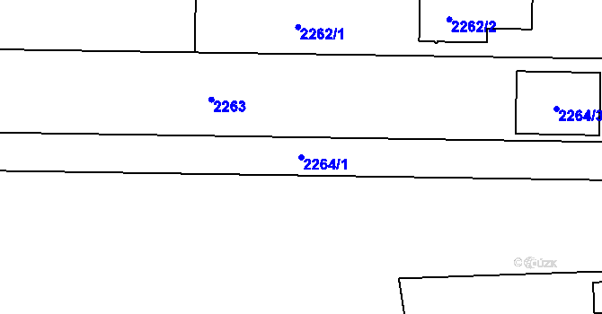 Parcela st. 2264/1 v KÚ Holásky, Katastrální mapa