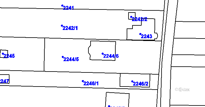 Parcela st. 2244/6 v KÚ Holásky, Katastrální mapa