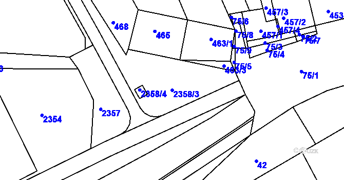 Parcela st. 2358/3 v KÚ Holásky, Katastrální mapa