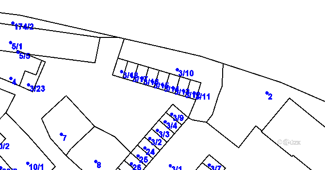 Parcela st. 3/14 v KÚ Slatina, Katastrální mapa