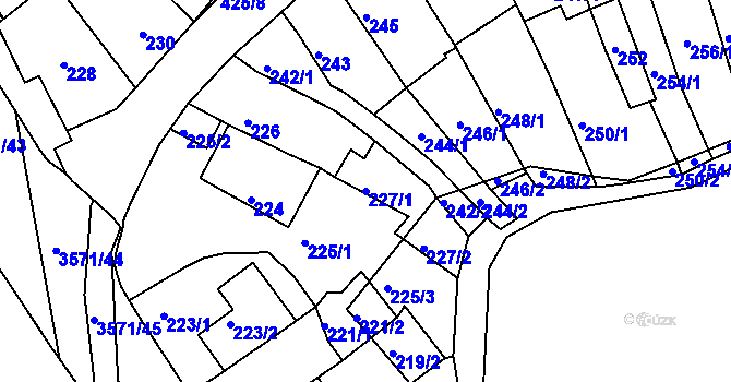 Parcela st. 227/1 v KÚ Slatina, Katastrální mapa