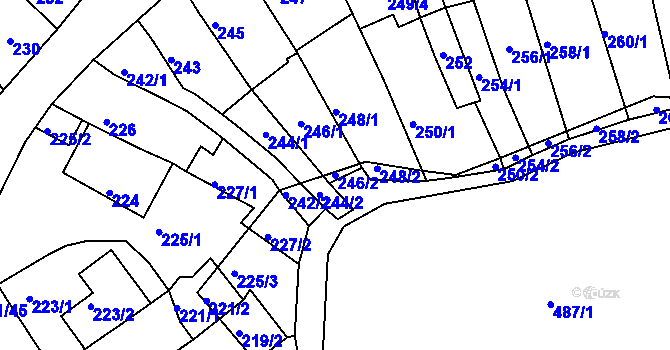 Parcela st. 246/2 v KÚ Slatina, Katastrální mapa
