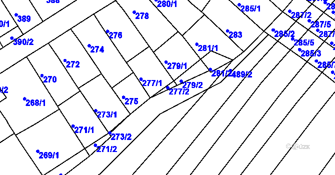 Parcela st. 277/2 v KÚ Slatina, Katastrální mapa