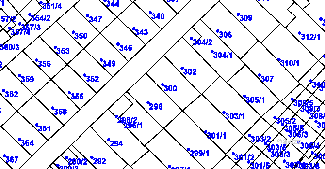 Parcela st. 300 v KÚ Slatina, Katastrální mapa