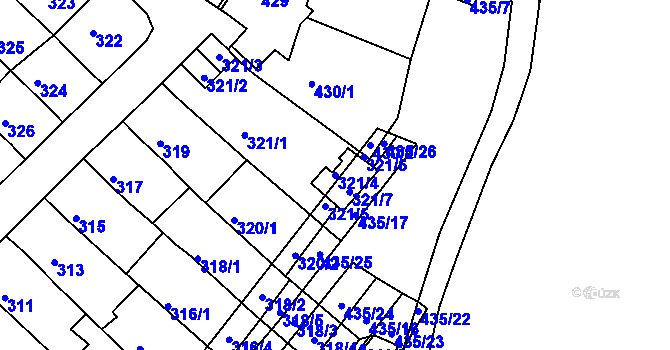 Parcela st. 321/4 v KÚ Slatina, Katastrální mapa