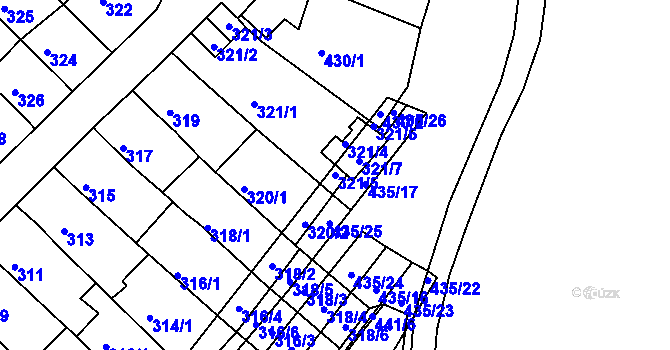 Parcela st. 321/5 v KÚ Slatina, Katastrální mapa