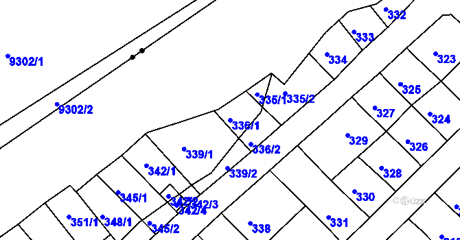 Parcela st. 336/1 v KÚ Slatina, Katastrální mapa