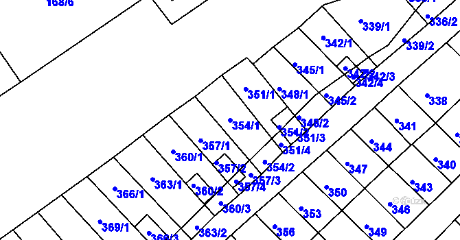 Parcela st. 354/1 v KÚ Slatina, Katastrální mapa