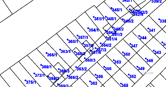 Parcela st. 357/2 v KÚ Slatina, Katastrální mapa
