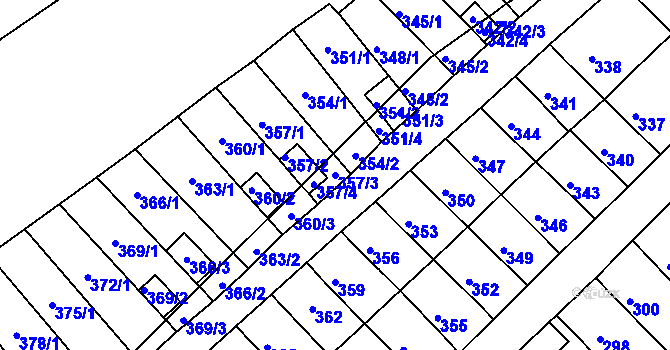 Parcela st. 357/3 v KÚ Slatina, Katastrální mapa