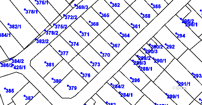 Parcela st. 370 v KÚ Slatina, Katastrální mapa