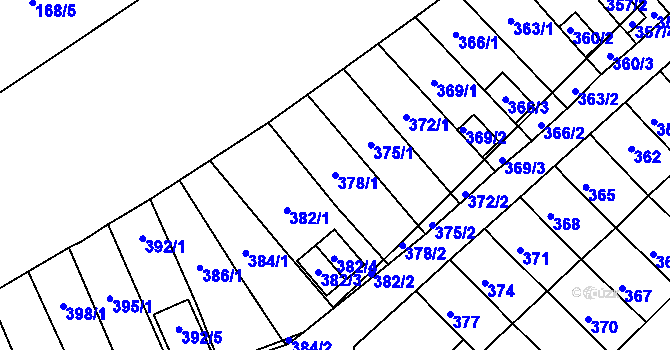 Parcela st. 378/1 v KÚ Slatina, Katastrální mapa