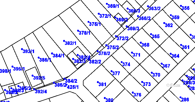 Parcela st. 378/2 v KÚ Slatina, Katastrální mapa