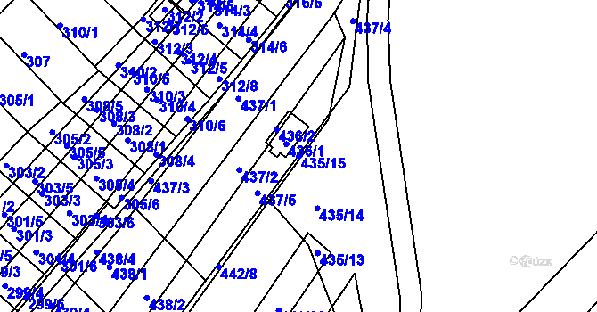 Parcela st. 435/15 v KÚ Slatina, Katastrální mapa