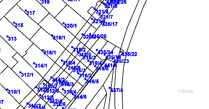 Parcela st. 435/16 v KÚ Slatina, Katastrální mapa