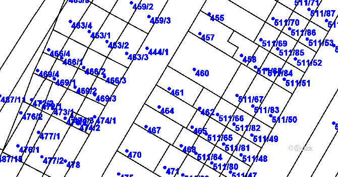 Parcela st. 461 v KÚ Slatina, Katastrální mapa