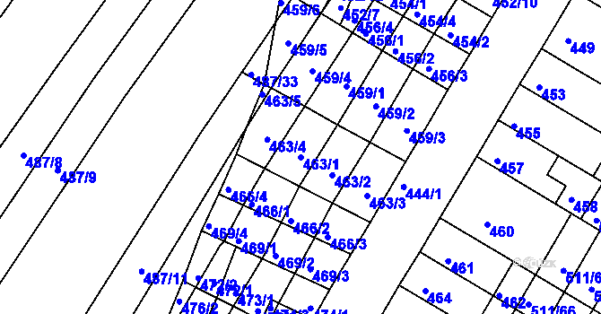 Parcela st. 463/1 v KÚ Slatina, Katastrální mapa