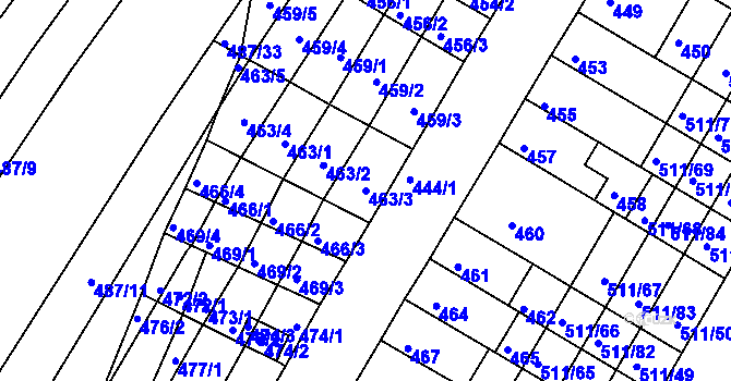 Parcela st. 463/3 v KÚ Slatina, Katastrální mapa