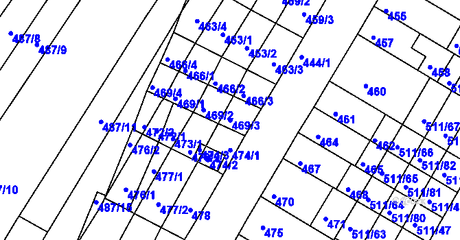 Parcela st. 469/3 v KÚ Slatina, Katastrální mapa