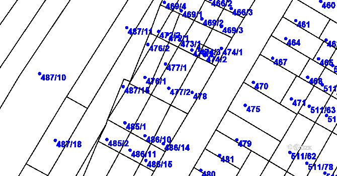 Parcela st. 477/2 v KÚ Slatina, Katastrální mapa
