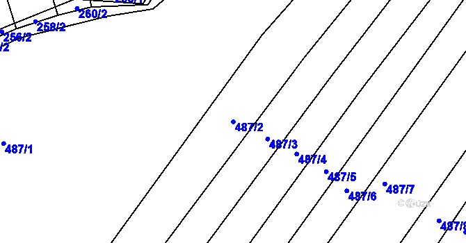 Parcela st. 487/2 v KÚ Slatina, Katastrální mapa